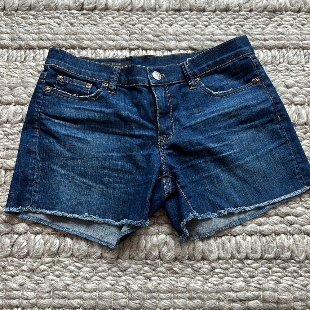J crew denim shorts frayed edge size 27